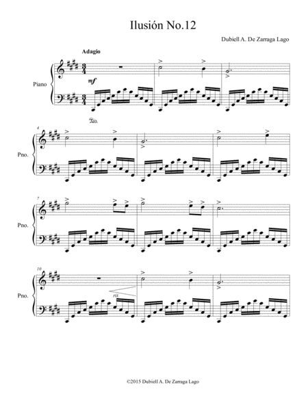 Piano Ilusion No 12 Sheet Music