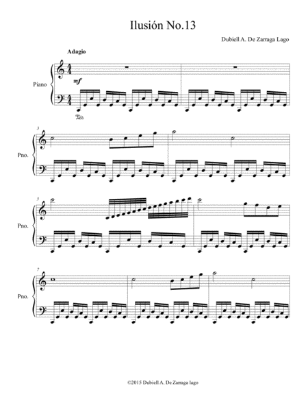 Piano Ilusion No 13 Sheet Music