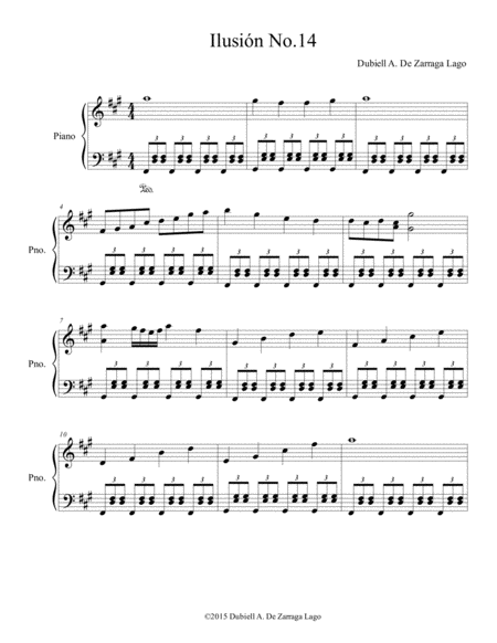 Free Sheet Music Piano Ilusion No 14