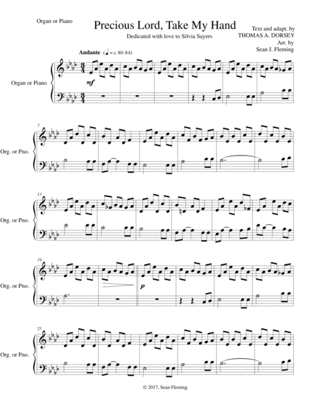 Piano Or Organ Prelude On Precious Lord Take My Hand Sheet Music