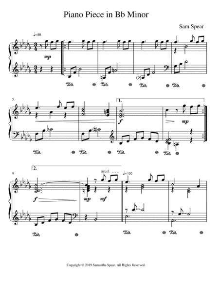 Piano Piece In Bb Minor Sheet Music