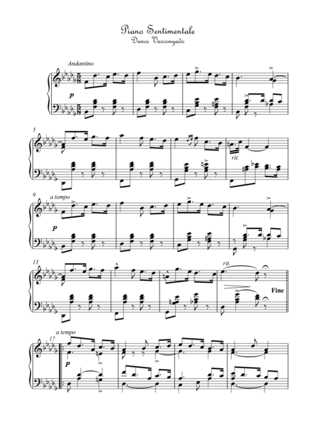 Free Sheet Music Piano Sentimentale Dance