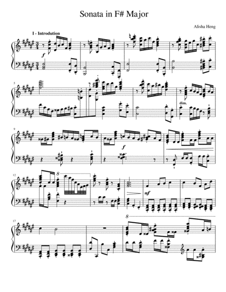 Free Sheet Music Piano Sonata In F Sharp Major