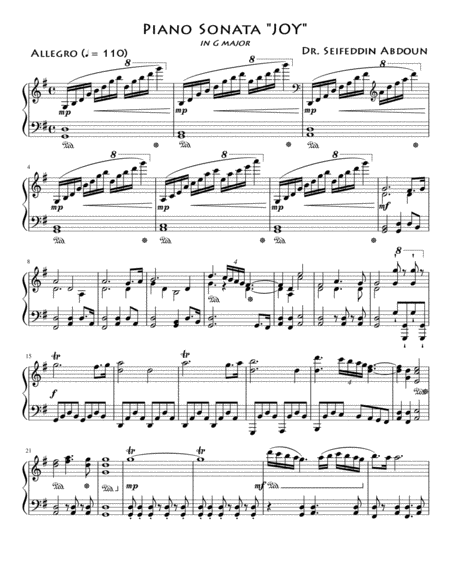 Free Sheet Music Piano Sonata In G Major Joy