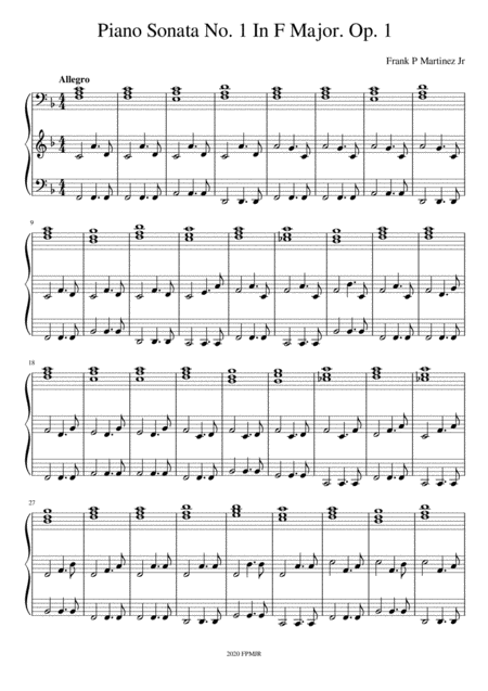 Free Sheet Music Piano Sonata No 1 In F Major Op 1