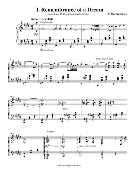 Piano Sonata No 1 Movement 1 Remembrance Of A Dream Sheet Music