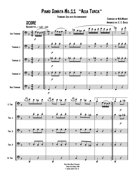 Piano Sonata No 11 Alla Turca Turkish March Sheet Music