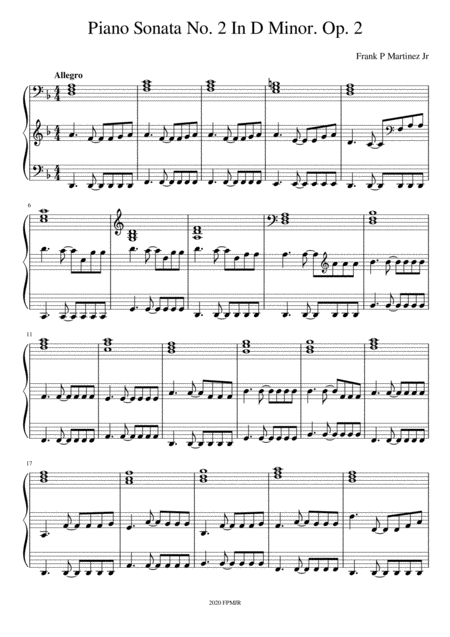 Free Sheet Music Piano Sonata No 2 In D Minor Op 2