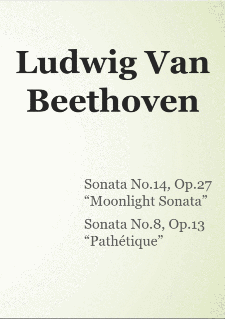 Piano Sonatas Ludwig Van Beethoven Sheet Music