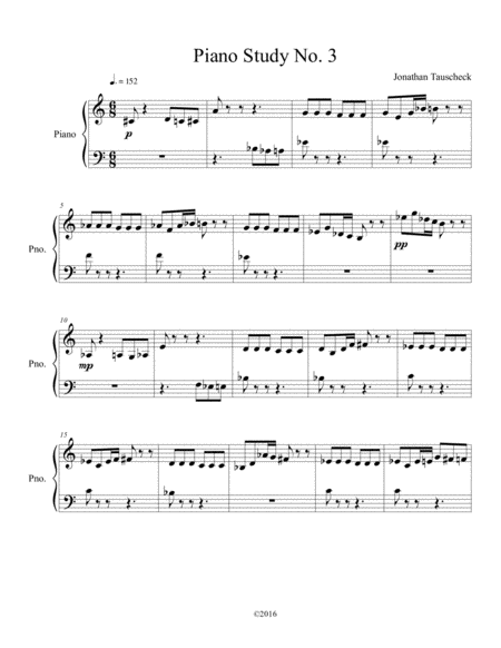 Free Sheet Music Piano Study No 3 Hide And Seek