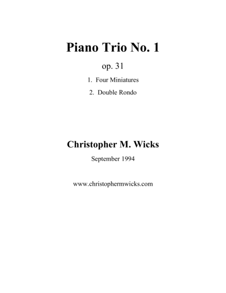 Piano Trio No 1 Four Miniatures And A Rondo Sheet Music