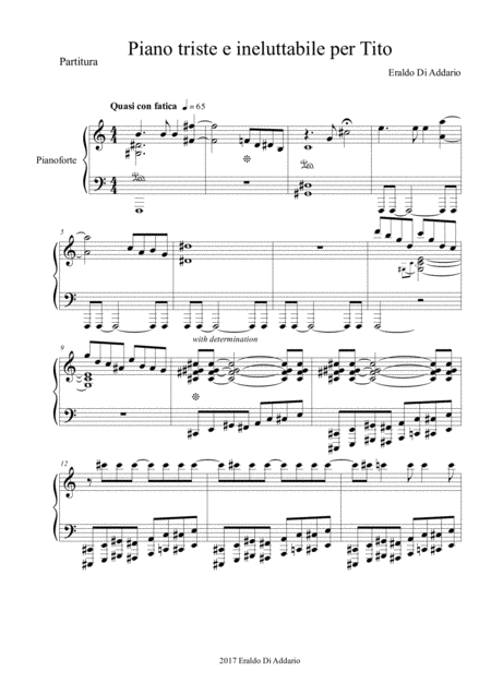 Free Sheet Music Piano Triste E Ineluttabile Per Tito