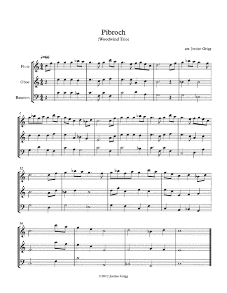 Pibroch Woodwind Trio Sheet Music