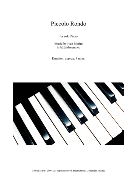 Free Sheet Music Piccolo Rondo For Solo Piano