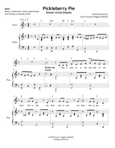 Pickleberry Pie Sheet Music