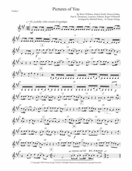 Free Sheet Music Pictures Of You String Quartet Trio