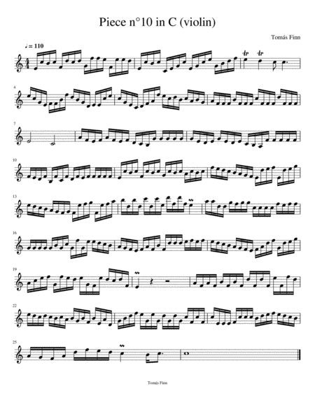 Piece N 10 In C Violin Sheet Music