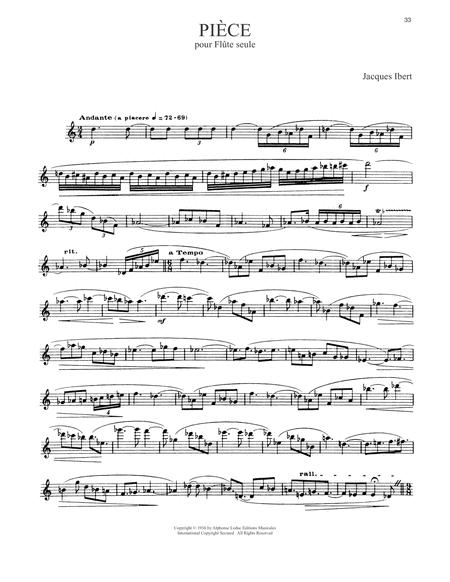 Free Sheet Music Piece Pour Flute Seule