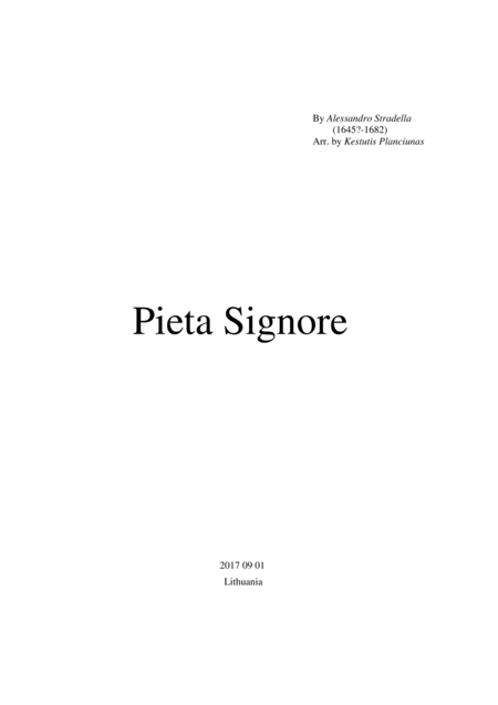 Free Sheet Music Pieta Signore