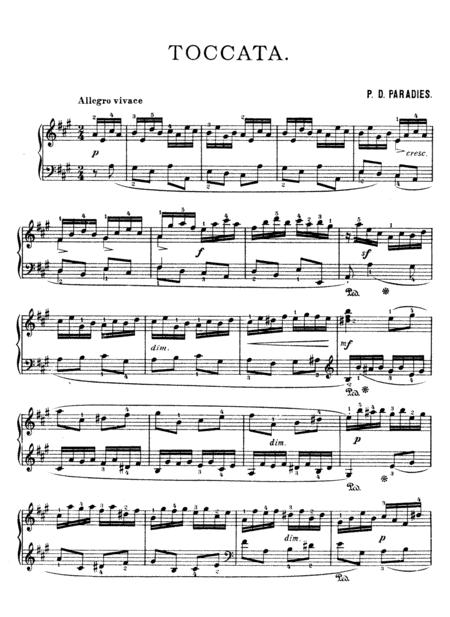 Pietro Paradisi Toccata In A Major Complete Version Sheet Music