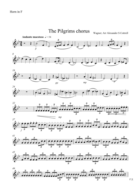 Pilgrims Chorus Brass Quintet Sheet Music