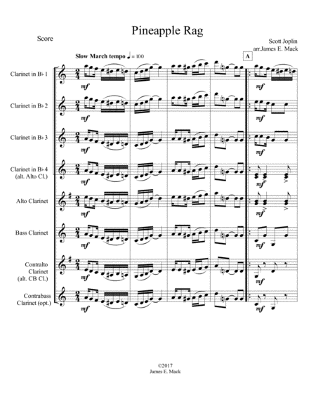 Free Sheet Music Pineapple Rag