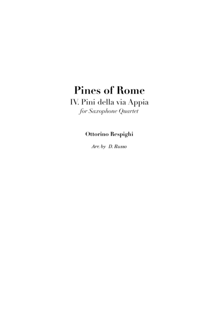 Pines Of Rome Pini Della Via Appia Sheet Music