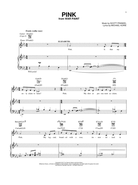 Pink From War Paint Sheet Music