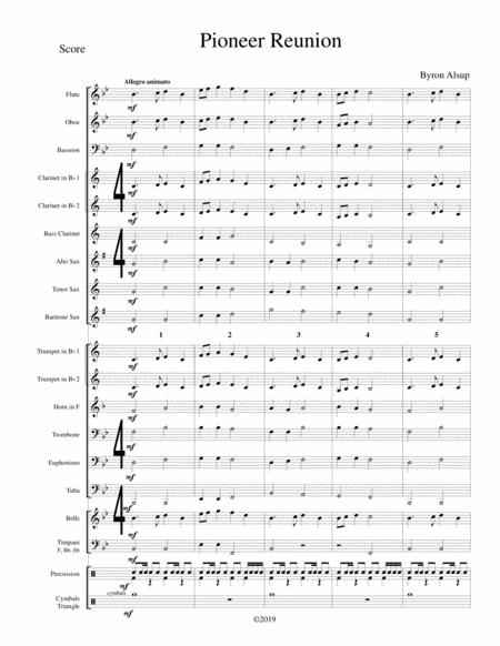 Pioneer Reunion Sheet Music