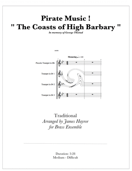 Free Sheet Music Pirate Music The Coasts Of High Barbary