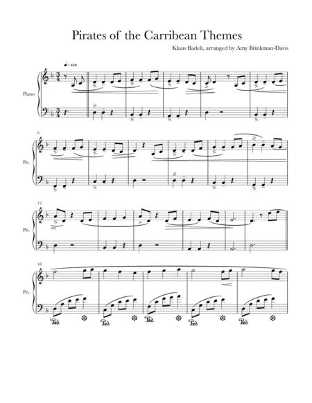 Pirates Of The Carribean Themes For Intermediate Piano Sheet Music