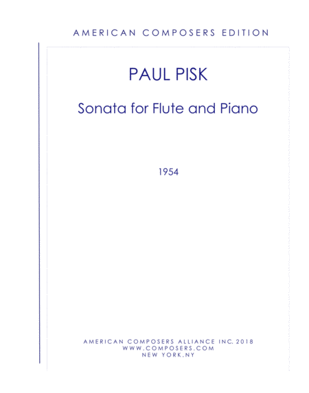 Pisk Sonata For Flute And Piano Sheet Music