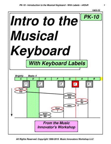 Pk 10 Intro To The Musical Keyboard With Keyboard Labels Sheet Music