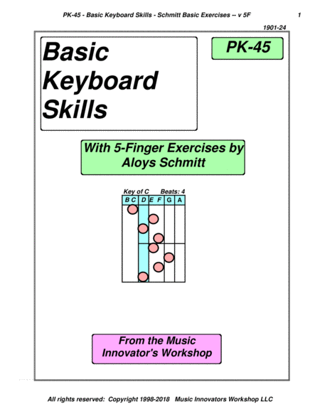 Free Sheet Music Pk 45 Basic Keyboard Skills Schmitt Exercises