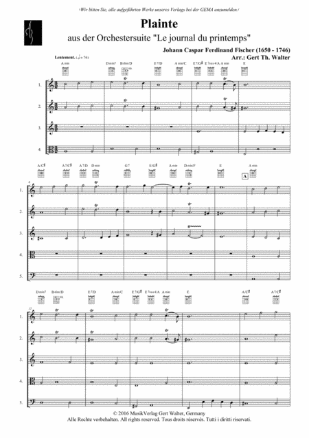 Plainte Sheet Music