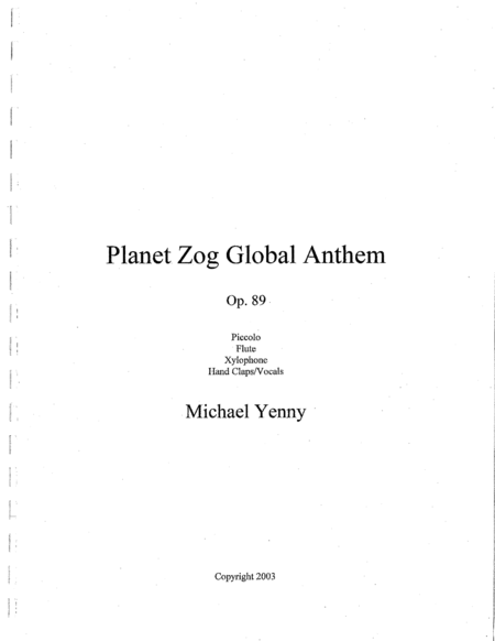 Free Sheet Music Planet Zog Global Anthem Op 89