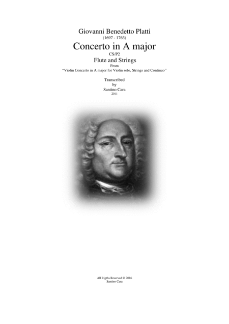 Free Sheet Music Platti Concerto In A Major For Flute And Strings