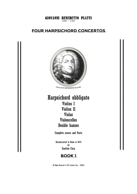 Platti Four Concertos For Harpsichord Obbligato And Strings Orchestra Full Score And Parts Sheet Music