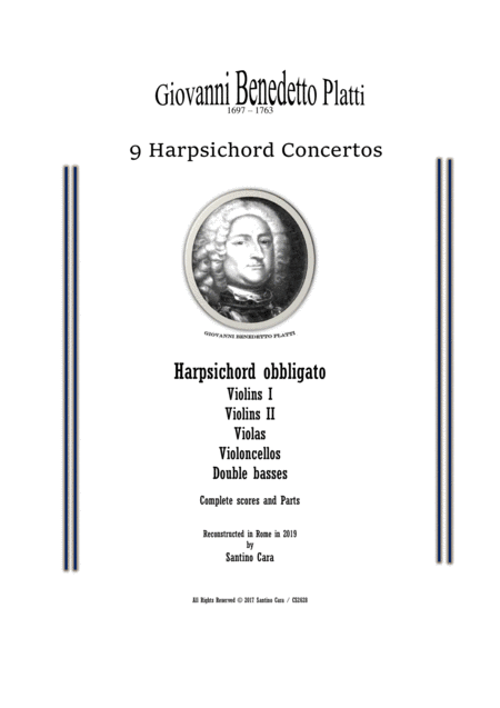 Platti Gb 9 Concertos For Harpsicord Obbligato And Strings Scores And Parts Sheet Music