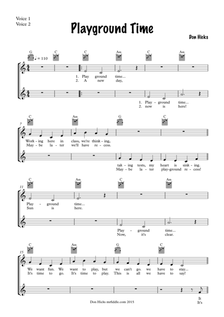 Playground Time Sheet Music