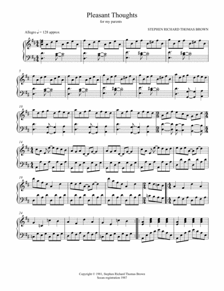 Pleasant Thoughts Sheet Music