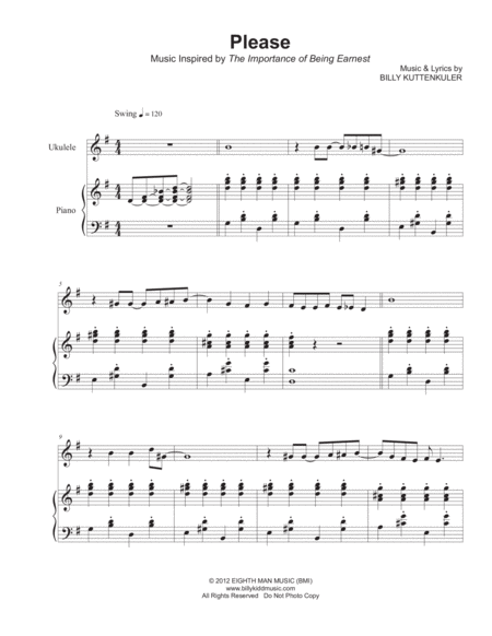 Please Duet For Piano Ukulele Sheet Music