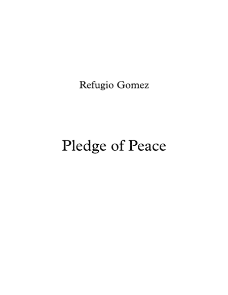 Pledge Of Peace Sheet Music