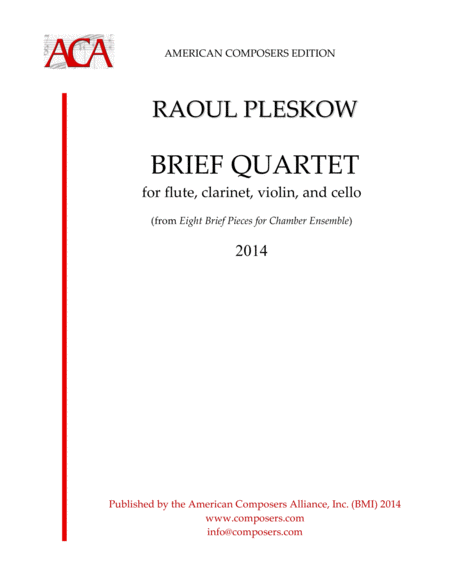 Pleskow Brief Quartet Sheet Music