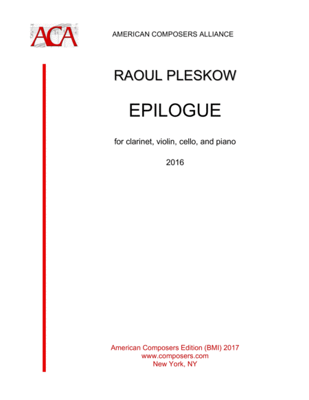 Pleskow Epilogue Sheet Music