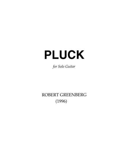 Pluck For Guitar Sheet Music