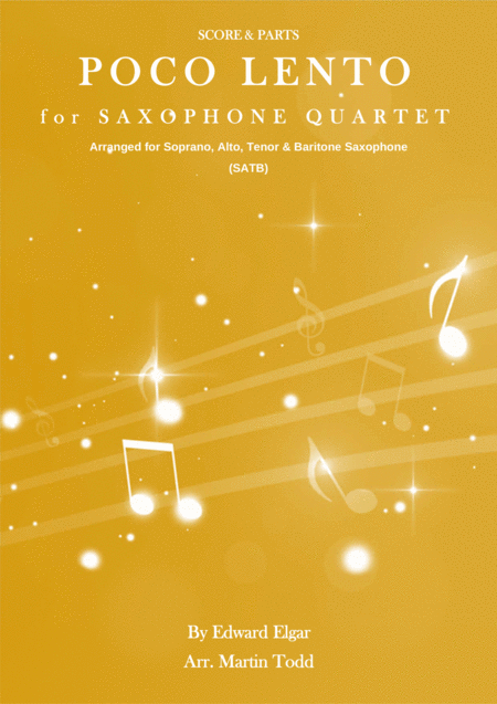 Free Sheet Music Poco Lento For Saxophone Quartet Satb