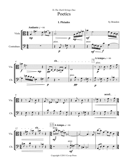 Poetics For Viola And Double Bass Sheet Music