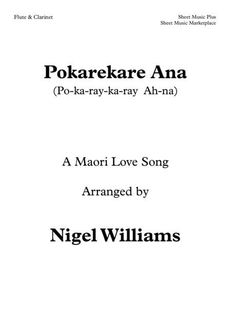 Free Sheet Music Pokarekare Ana Duet For Flute And Clarinet