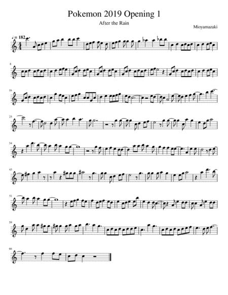 Free Sheet Music Pokemon 2019 Opening 1